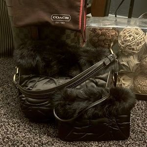 Authentic new coach bag with matching clutch in a beautiful chocolate brown